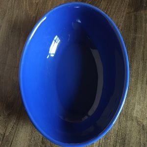 Longaberger pottery blue oval shallow serving dish